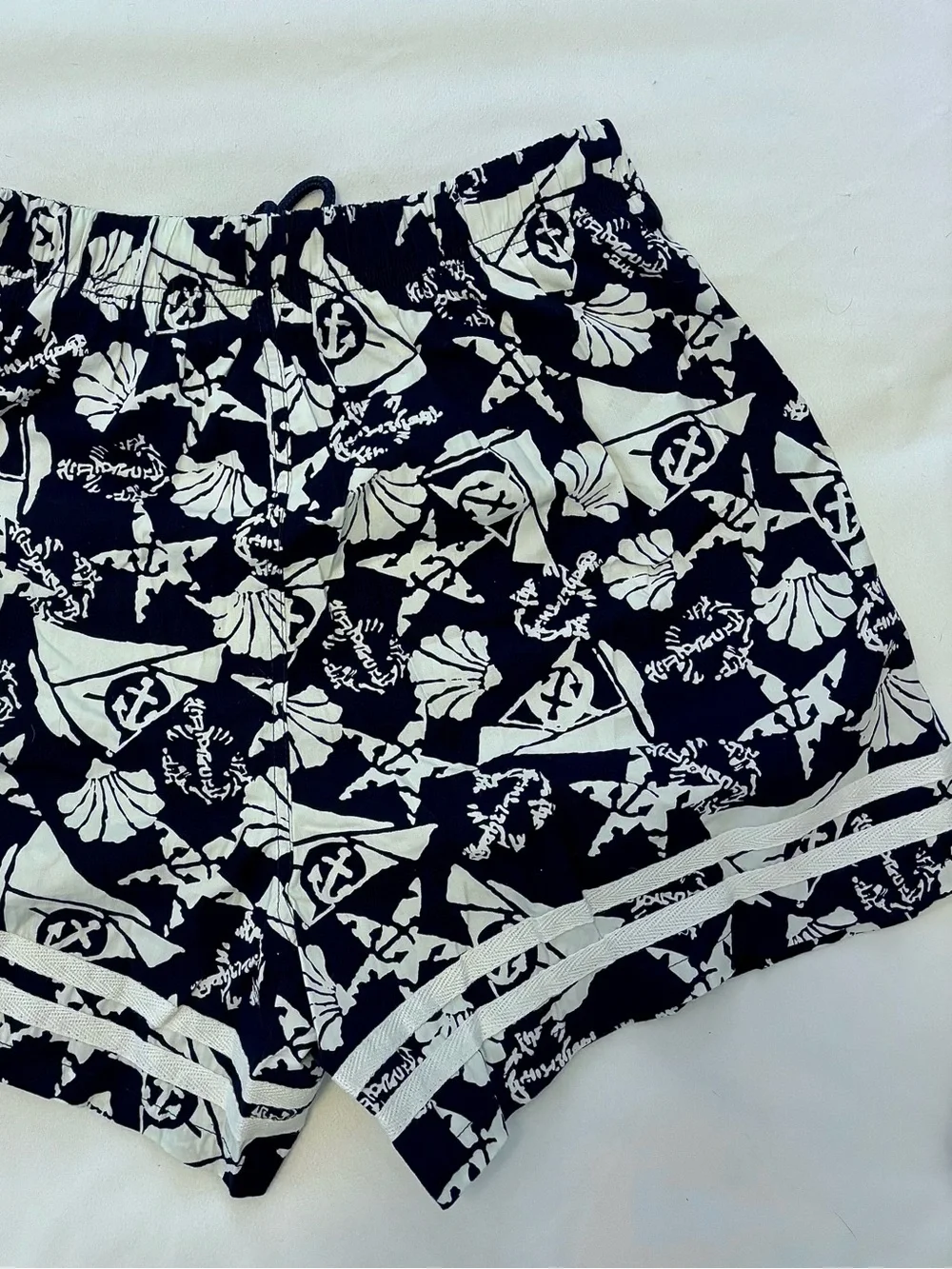 Vintage GOTTEX Men's Black and White Cotton Swim Trunks Small